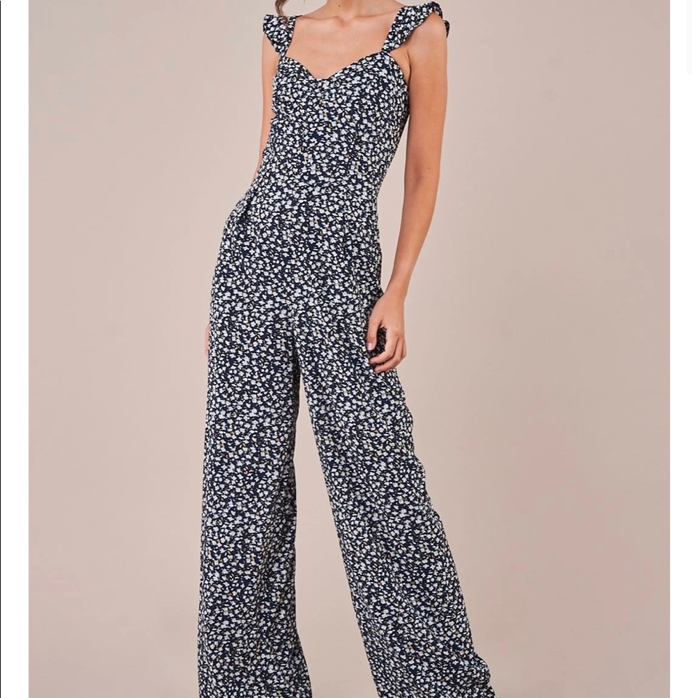 Navy floral jumpsuit